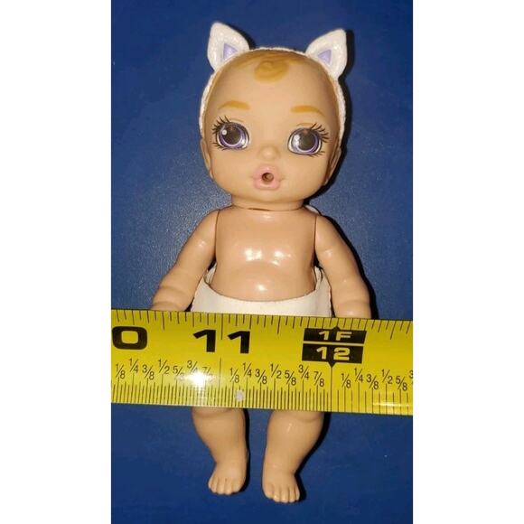 4 Inch Zapf Creations Baby Surprise Angel Bunny Ears Purple Eyes Diaper - Picture 8 of 8